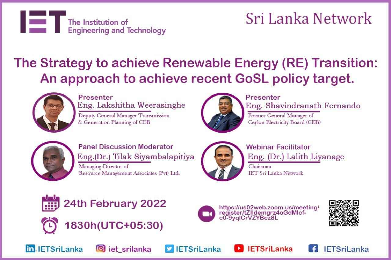 CEB Strategy for the Renewable Energy (RE) Transition: An approach to achieve recent GoSL policy target.