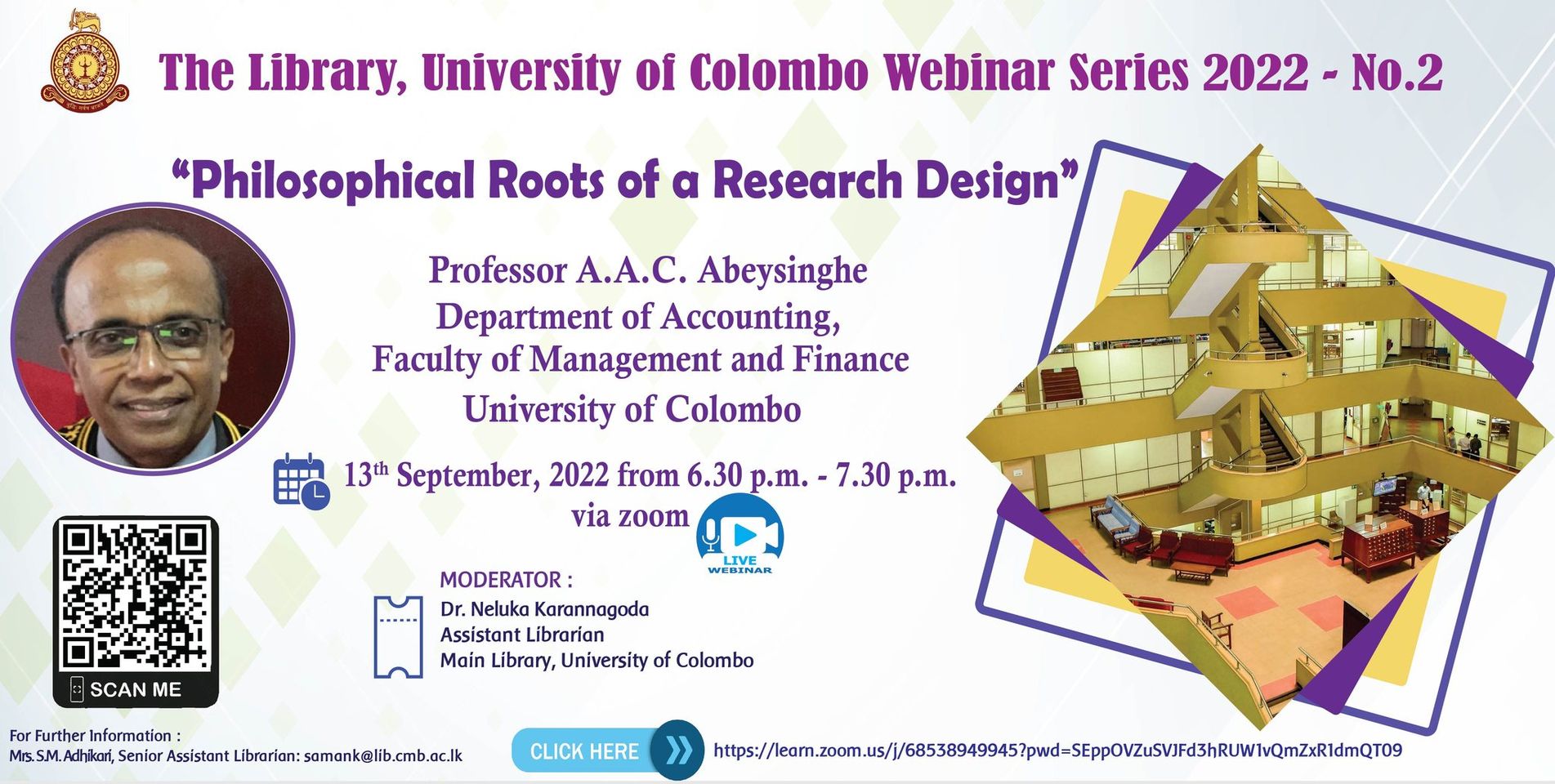 Library Webinar Series 2022 – No.2 “Philosophical Roots of a Research Design”