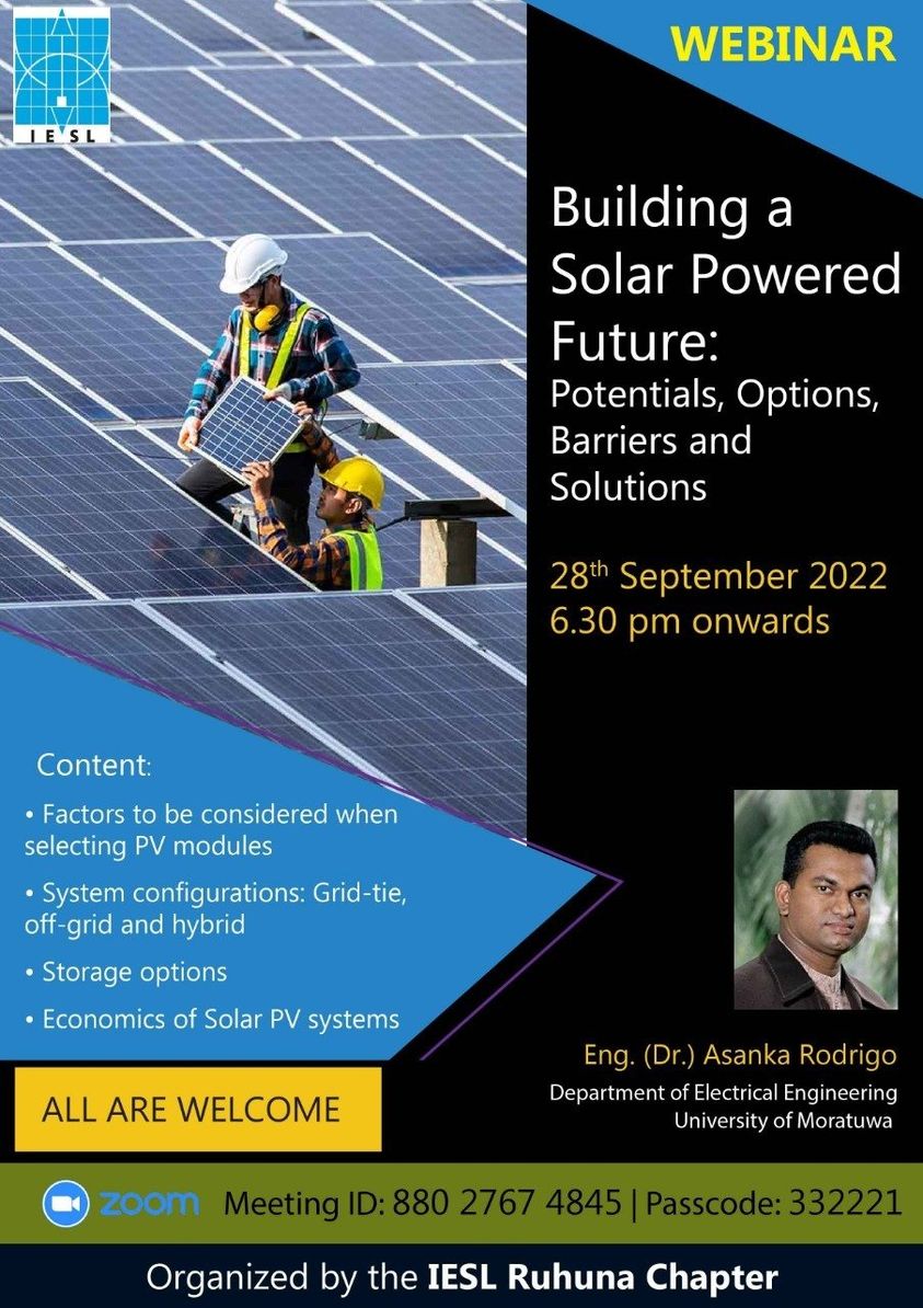 Building a Solar Powered Future: Potentials, Options, Barriers and Solutions￼￼