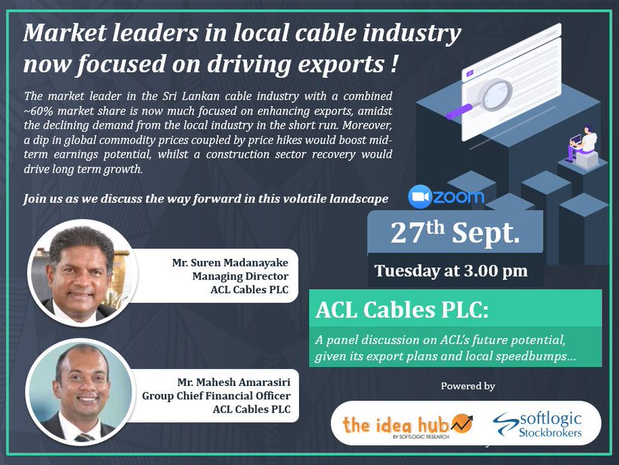 ACL Cables PLC – Market leaders in local cable industry now focused on driving exports !